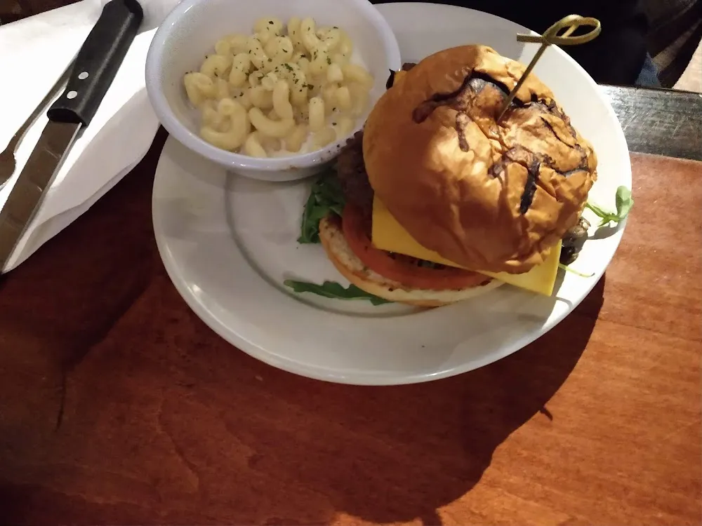 Elk Burger and Fries