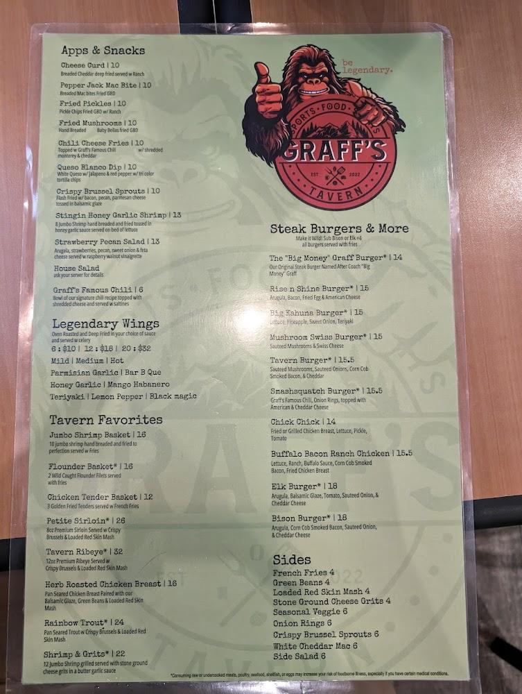 Graff's Tavern Menu image 4